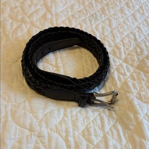 Coach Black Braided Leather Belt